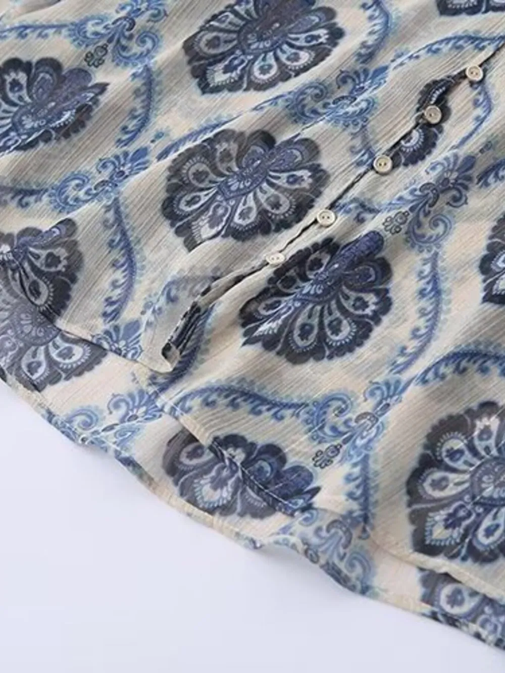 Printed Button Up Long Sleeve Dress, image 7