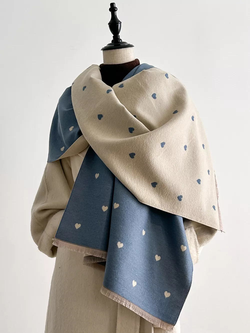 Heart Raw Hem Scarf, image 6