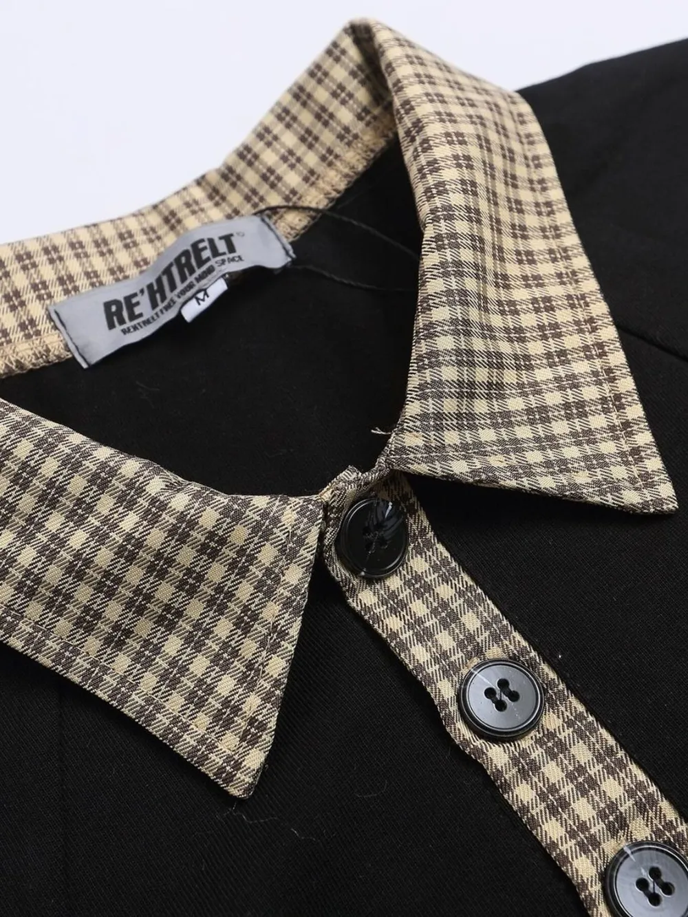 Men's Checkered Collar Accent Short Sleeve Polo, image 6