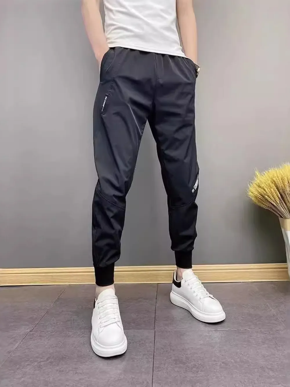 Men's Plus Size Slim-Fit Ankle-Cuffed Pants