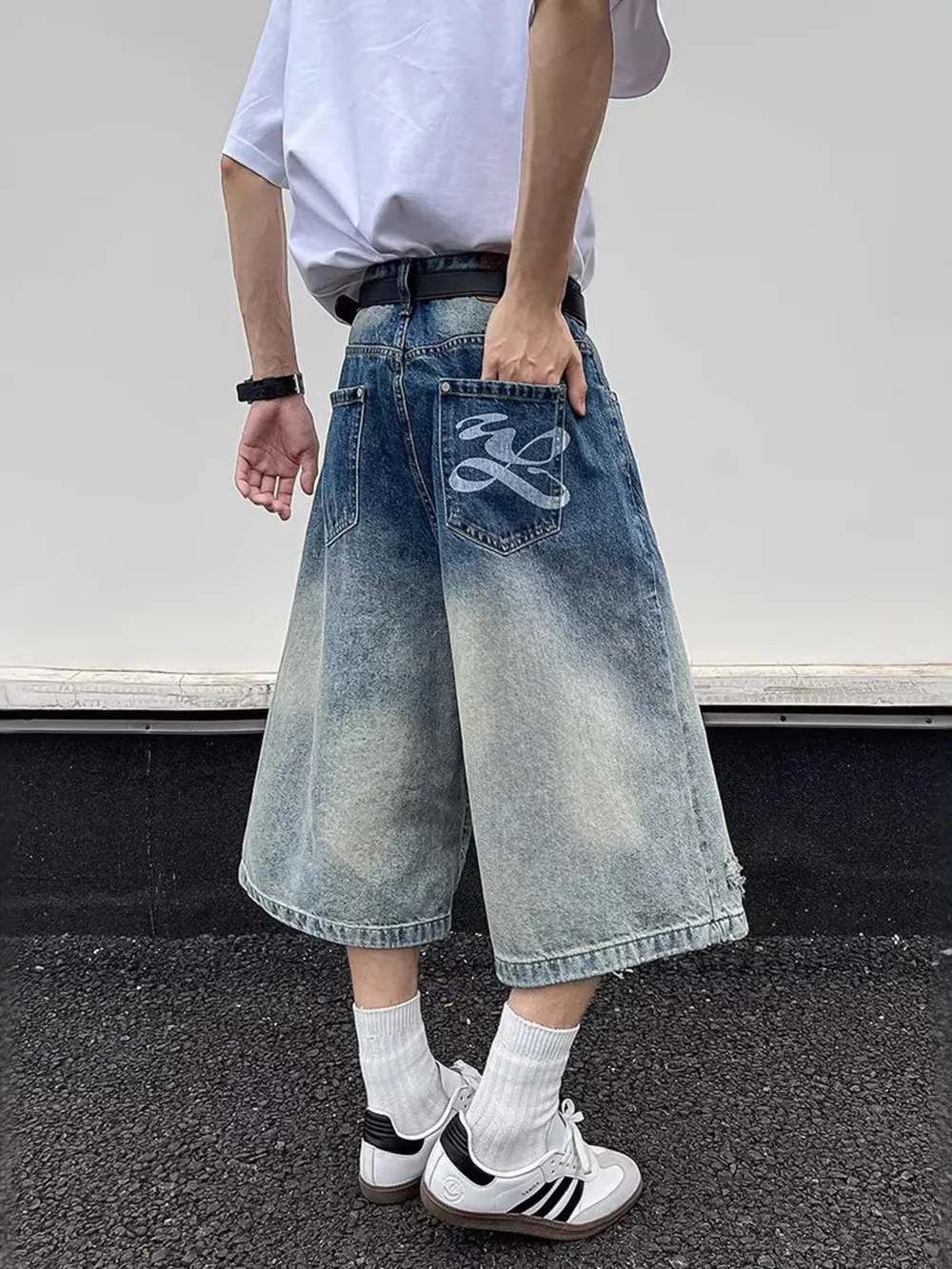 Men's Full Size Wide-Leg Denim Shorts Plus Size, image 5