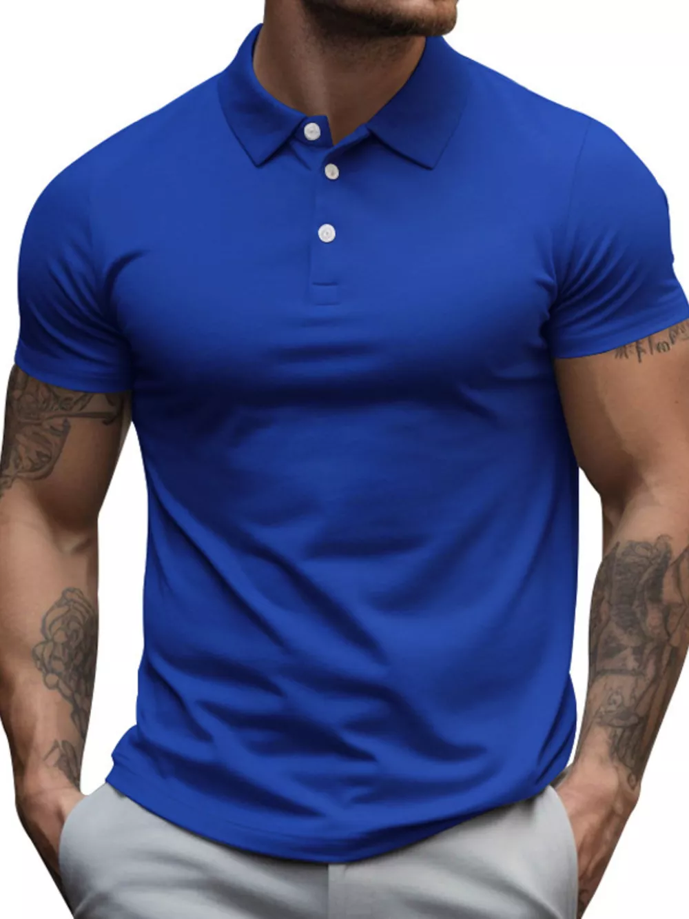 Men's Full Size Slim Fit Short Sleeve Polo Plus Size, image 9