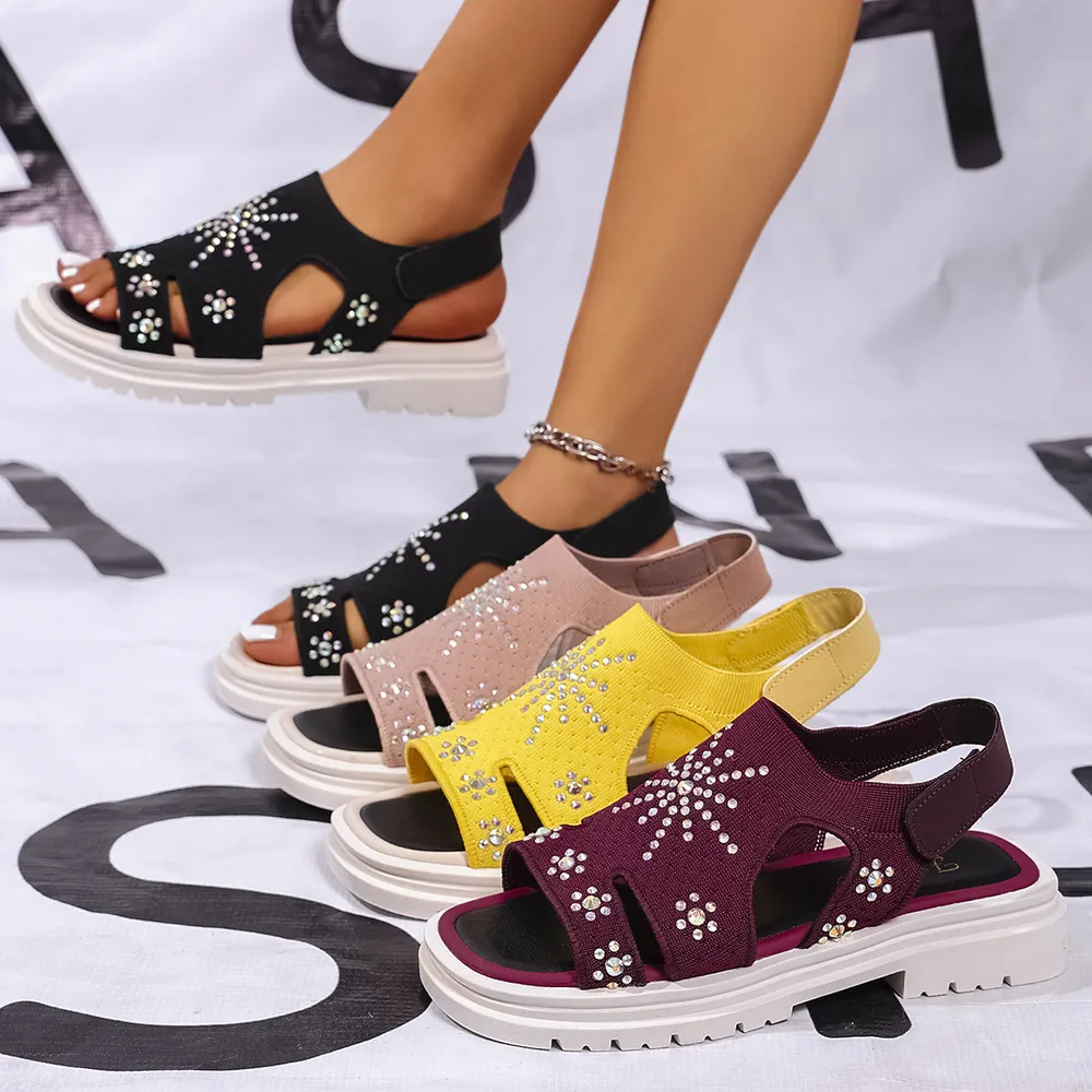 Rhinestone Open Toe Sandals, image 2