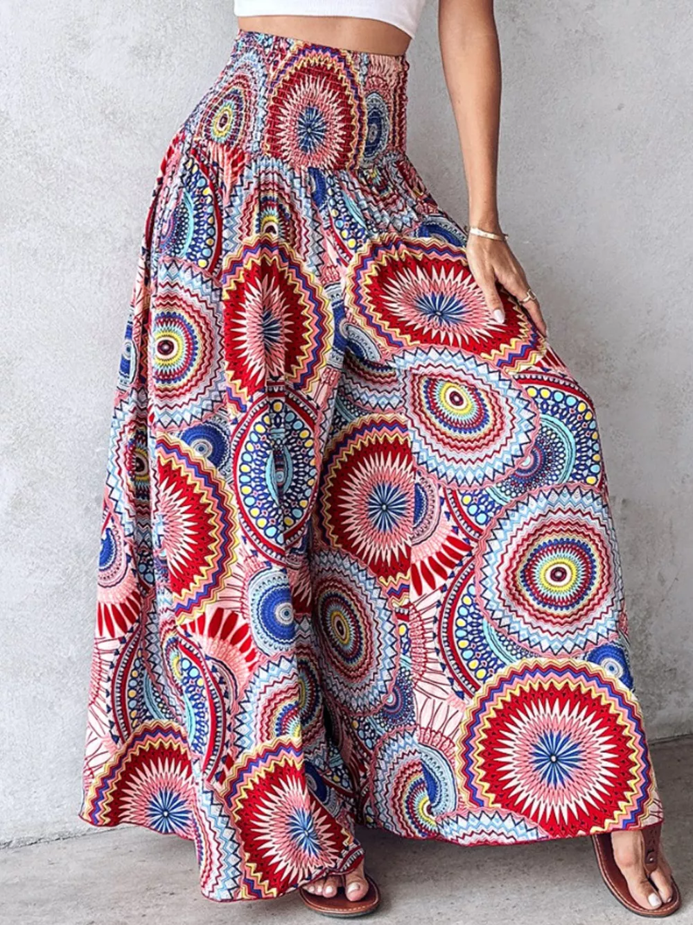 Printed Wide-Leg Pants, image 5