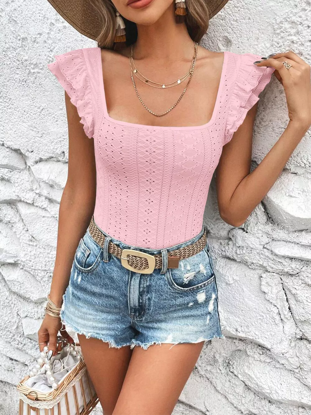 Square Neck Ruffle Sleeve Top, image 9