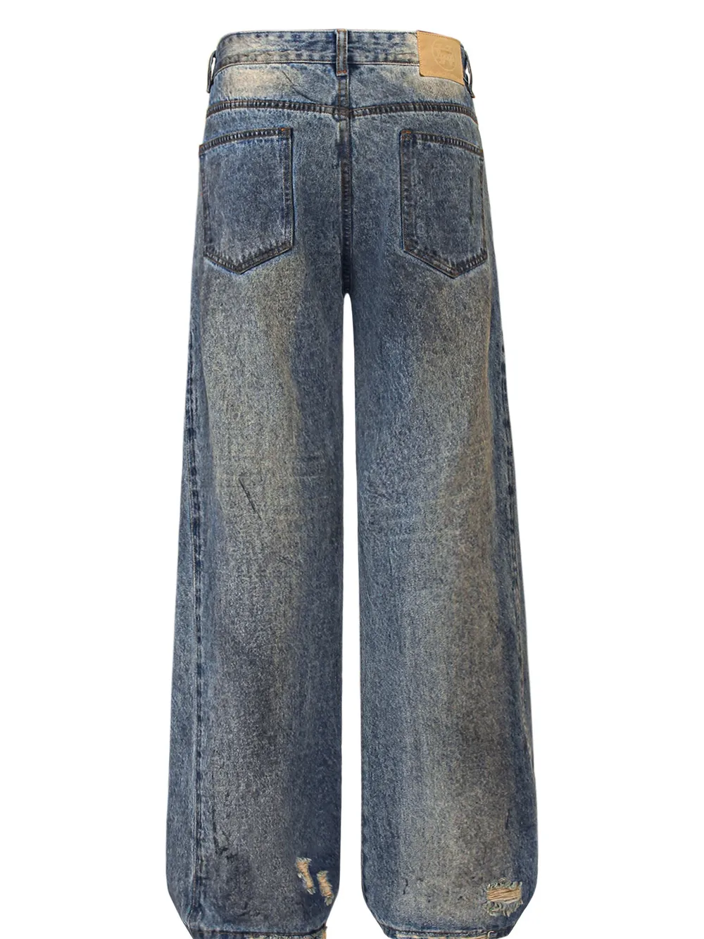 Men's Distressed Washed Straight Jeans, image 3