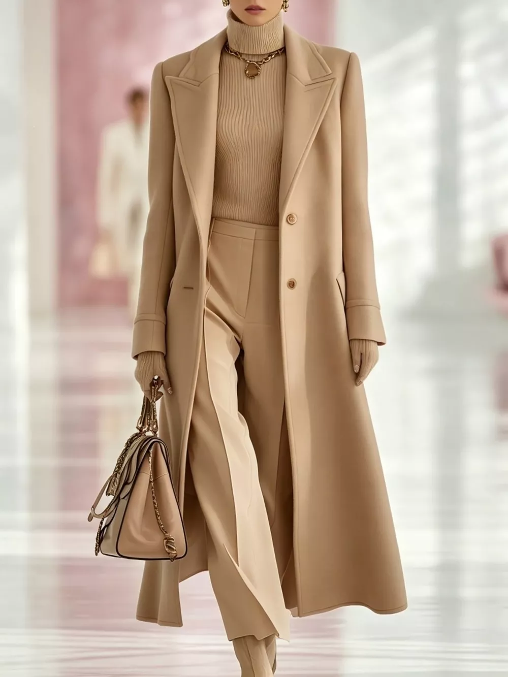 Lapel Collar Longline Coat, image 6