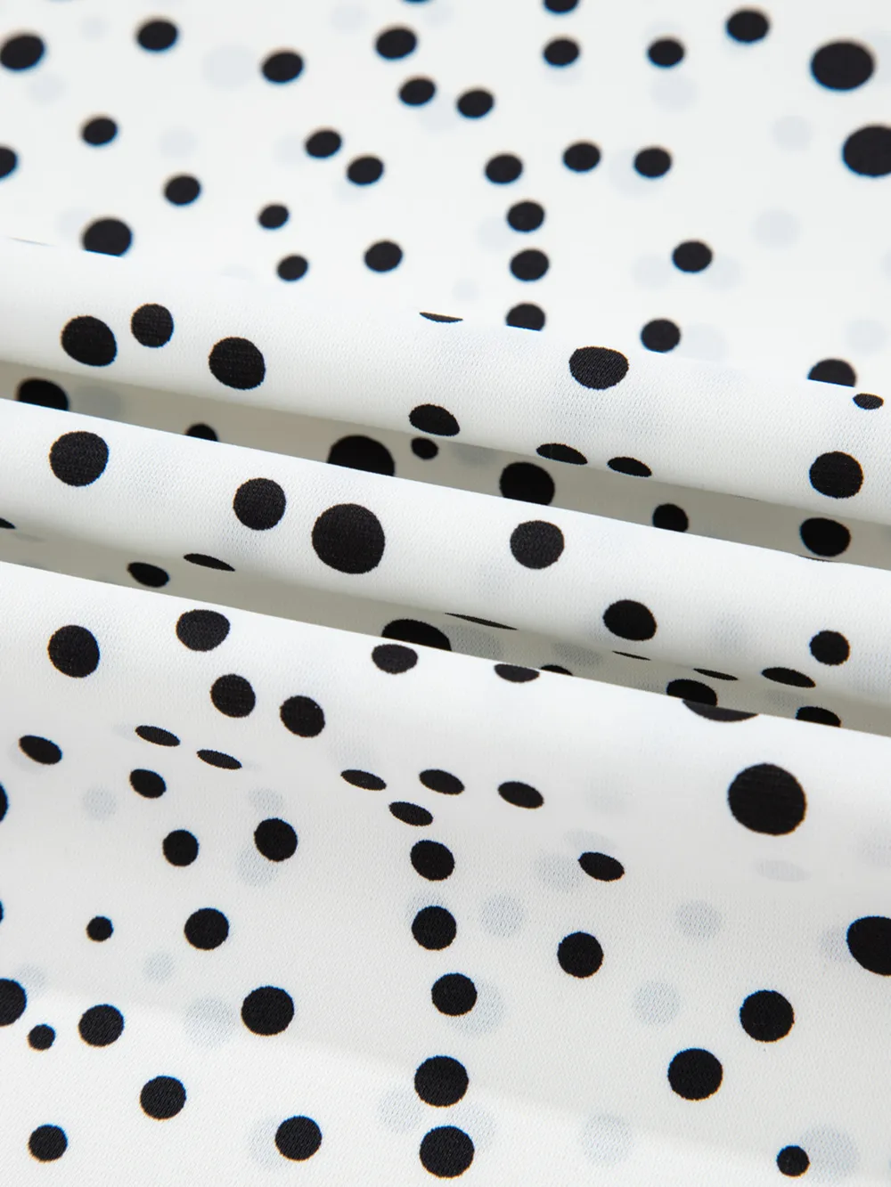 Polka Dot Layered Ruffled Short Sleeve Blouse, image 11