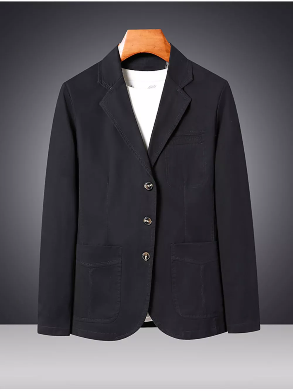 Men's Plus Size Lapel Collar Long Sleeve Blazer