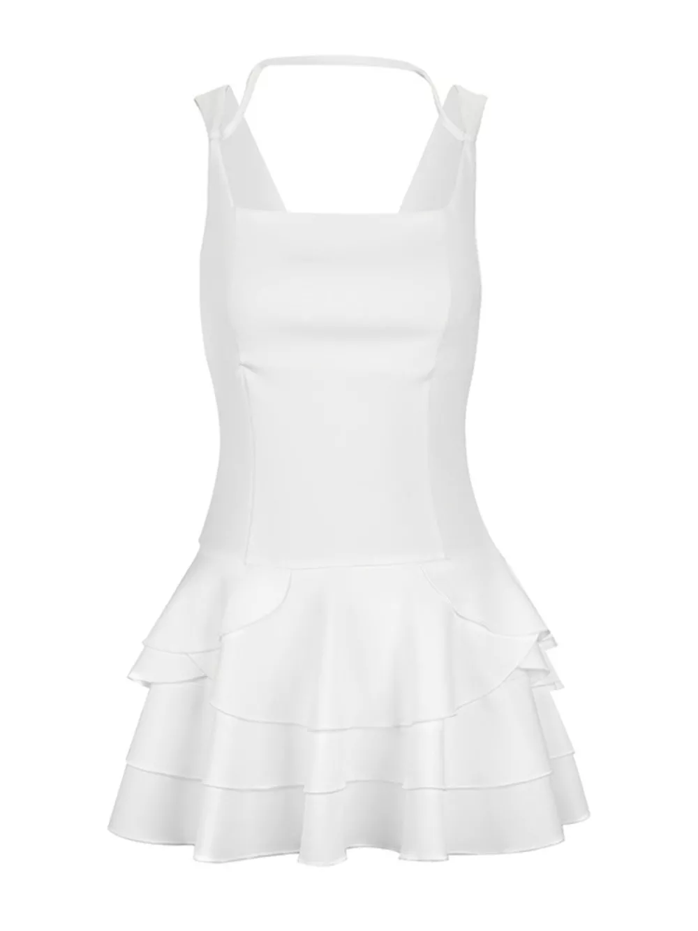 Layered Ruffled Hem Mini Dress, image 4