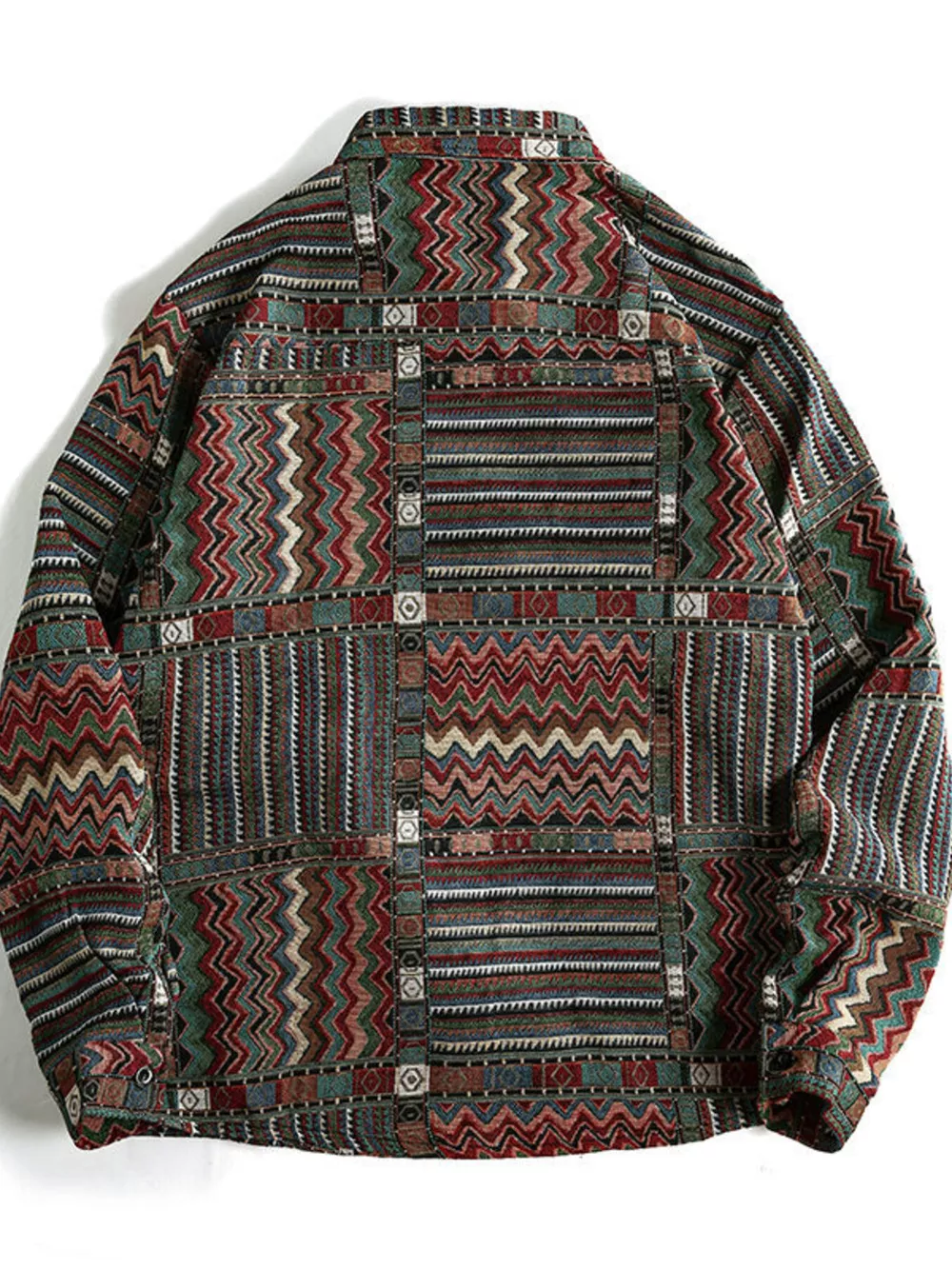 Men's Geometric Button Up Shacket, image 6