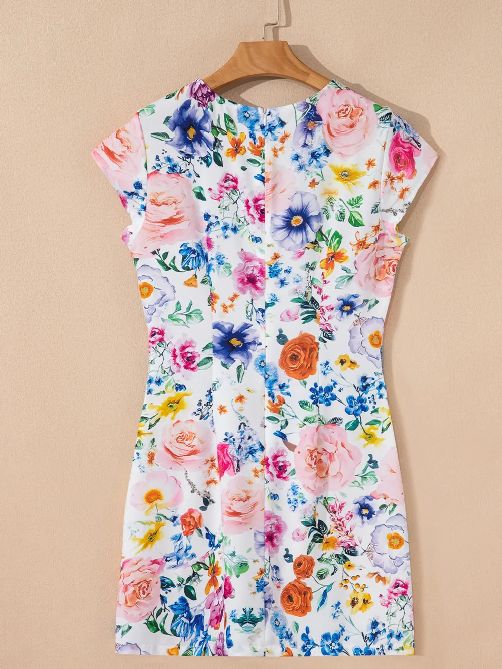 Floral Print Cap Sleeve Mini Dress, image 6