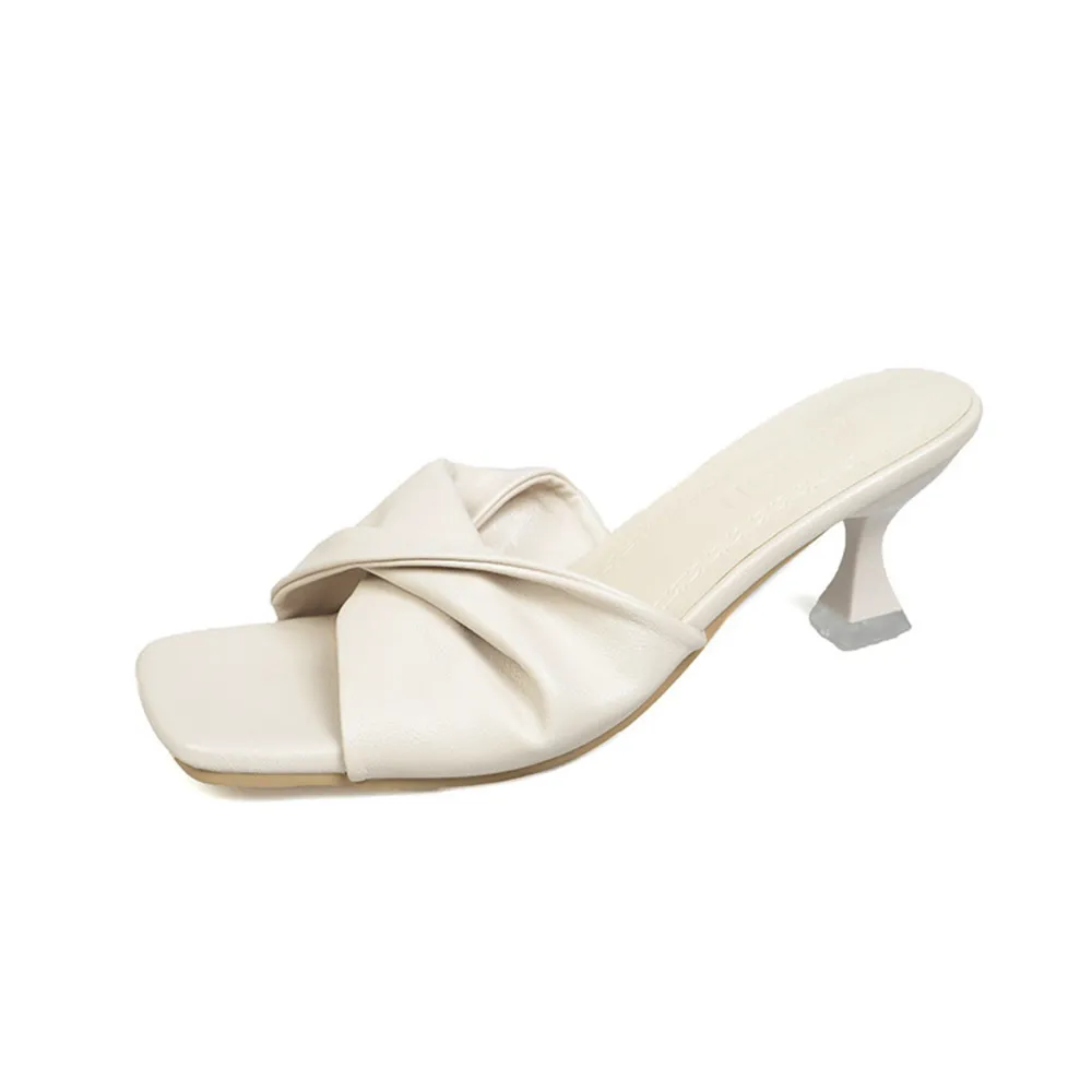 Open Toe Twisted Slide Sandals, image 6