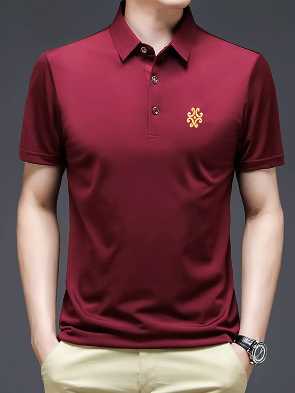 Men's Plus Size Breathable Short Sleeve Polo, image 6