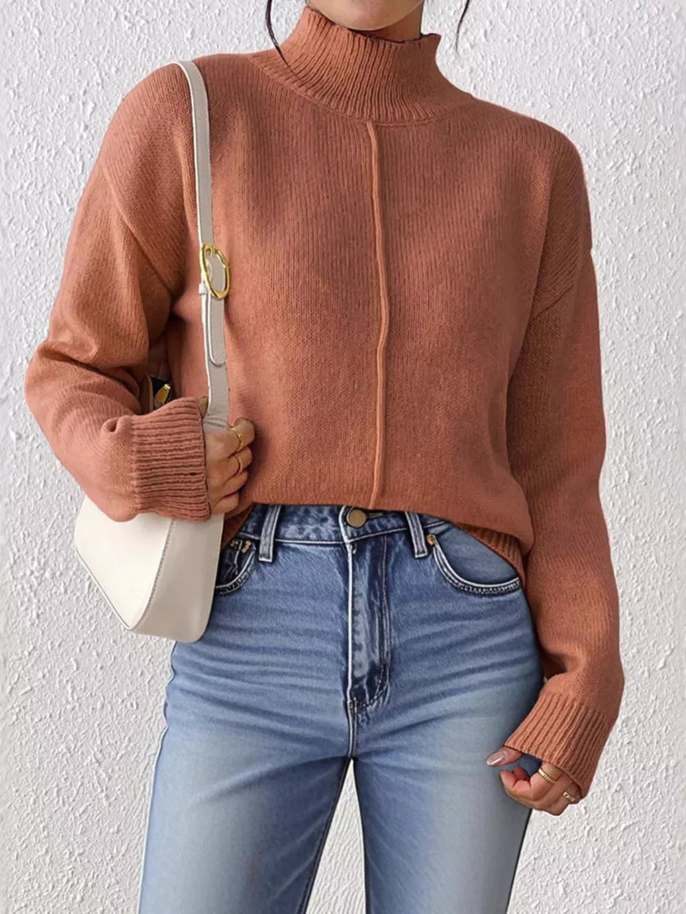 Turtleneck Dropped Shoulder Sweater, image 10