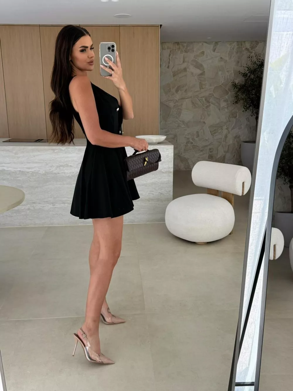 Double-Breasted V-Neck Mini Dress, image 6