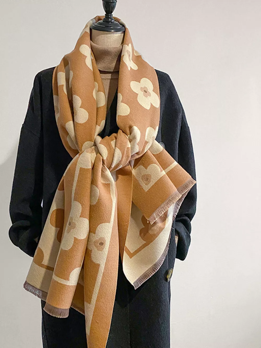 Floral Print Raw Hen Scarf, image 4