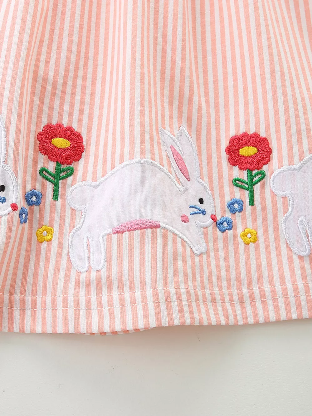 Children's Embroidered Bunny Ruffle Sleeve Dress, image 4