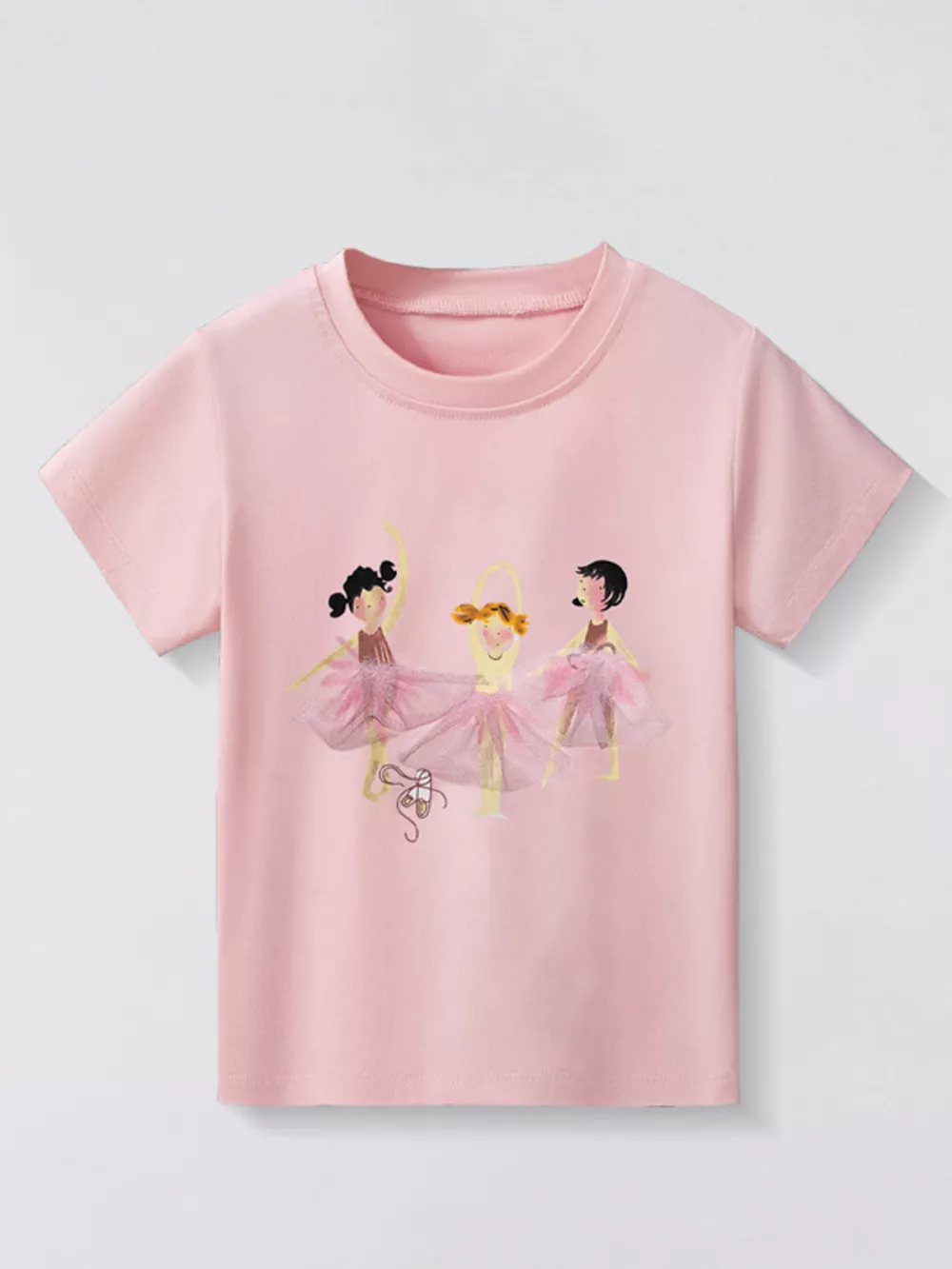 Children's Ballet Dancer Round Neck T-Shirt