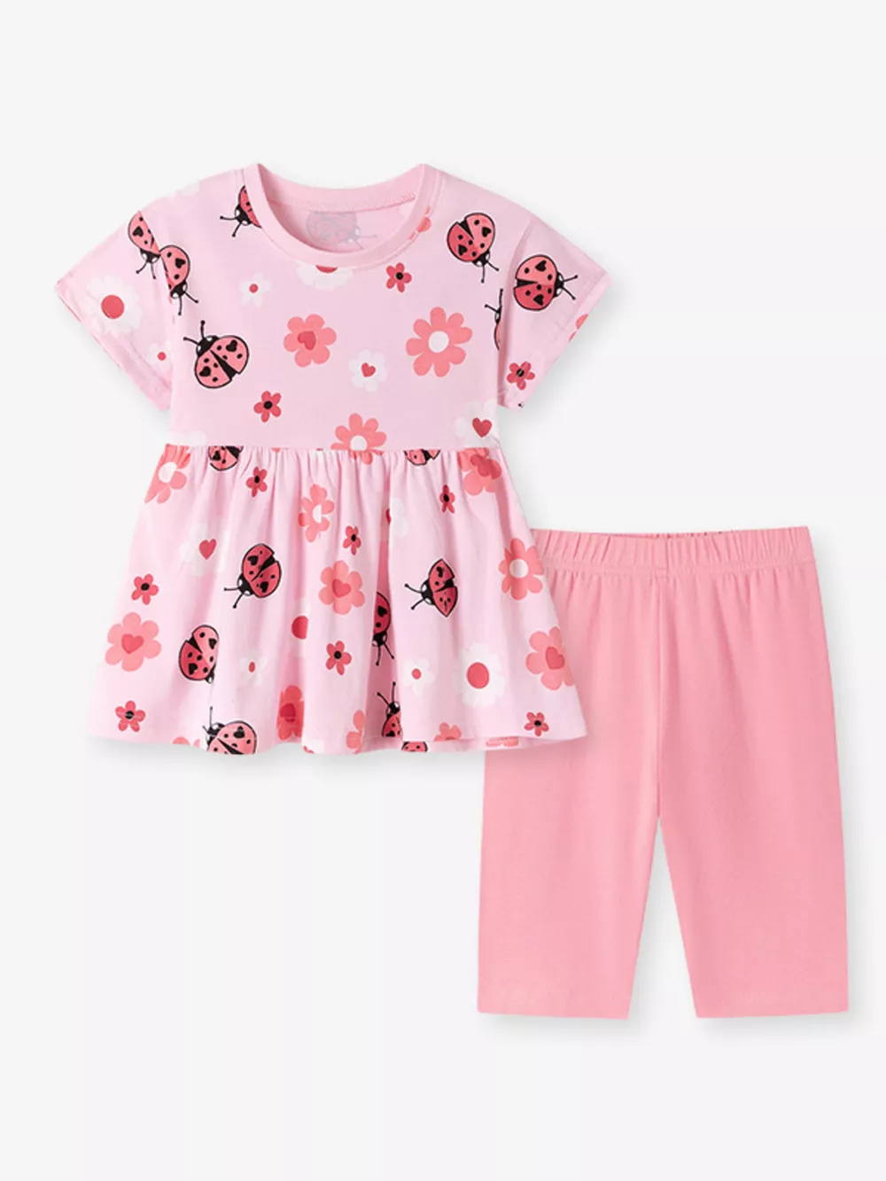 Children's Ladybug & Floral Print Two-Piece Set, image 4