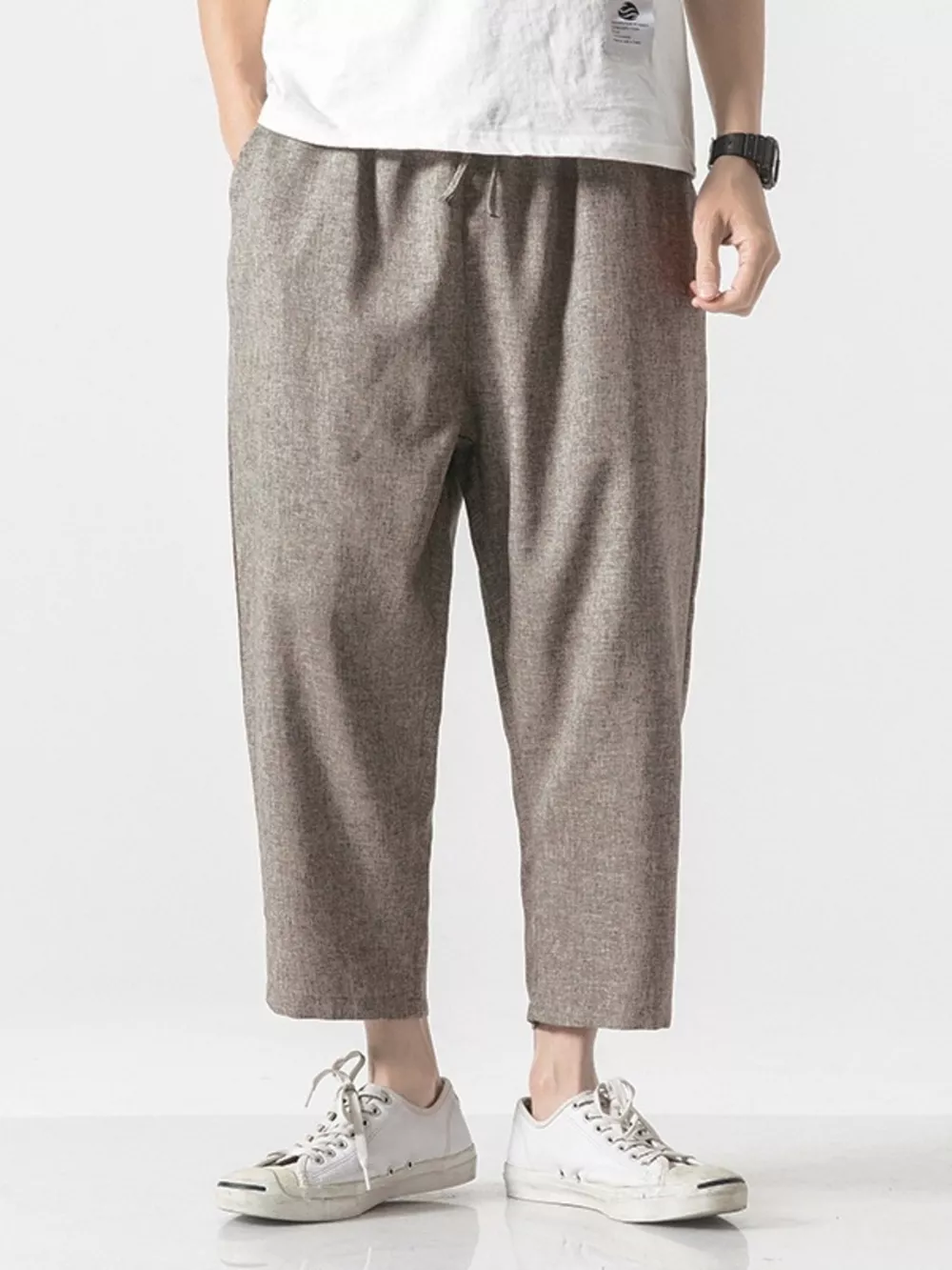 Men's Plus Size Casual Cropped Pants, image 2