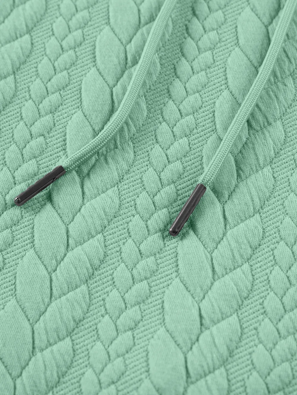Drawstring Textured Baggy Solid Hoodie, image 13