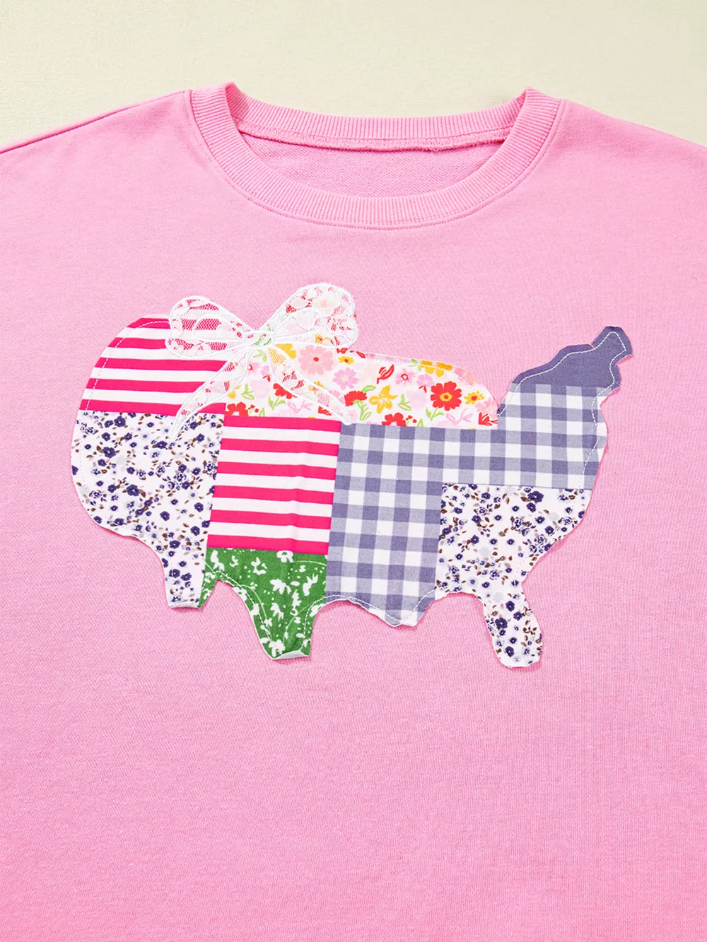 USA Map Patched Long Sleeve Sweatshirt, image 7