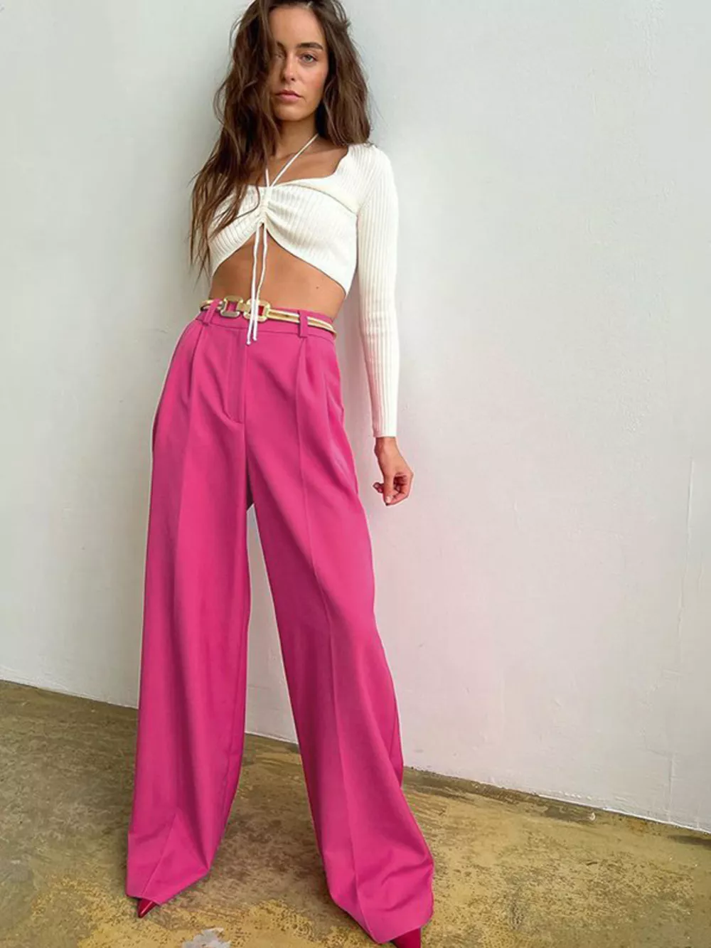 Wide Leg Pleated Pants, image 13