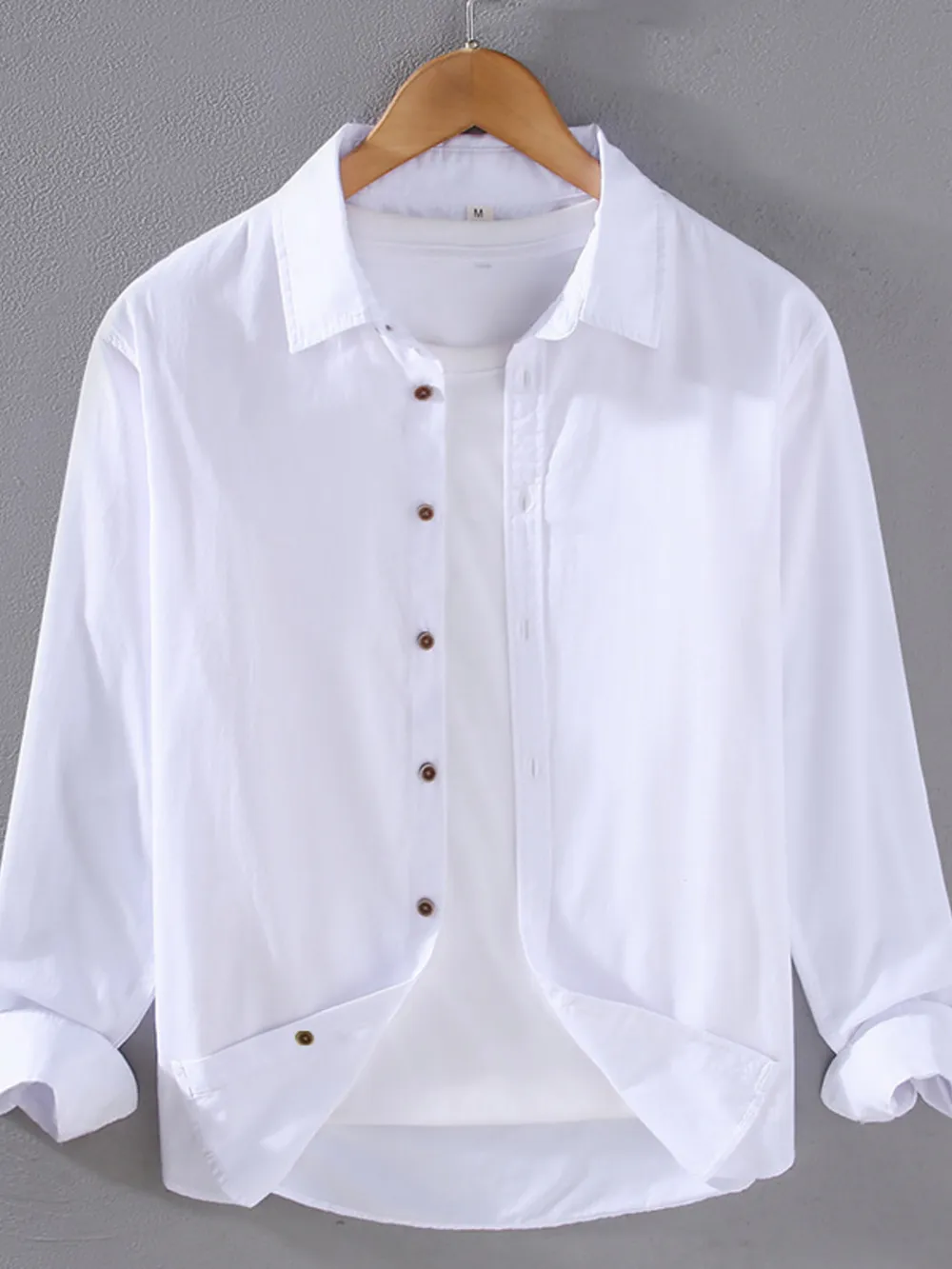 Men's Plus Size Long Sleeve Button-Up Shirt, image 11