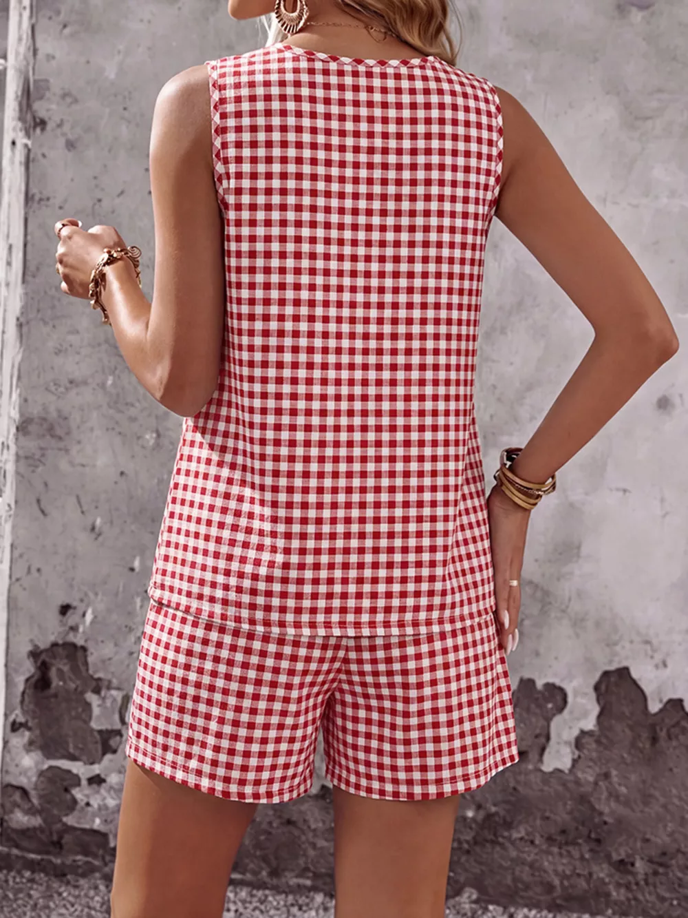 Gingham Sleeveless Top & Shorts Set, image 18