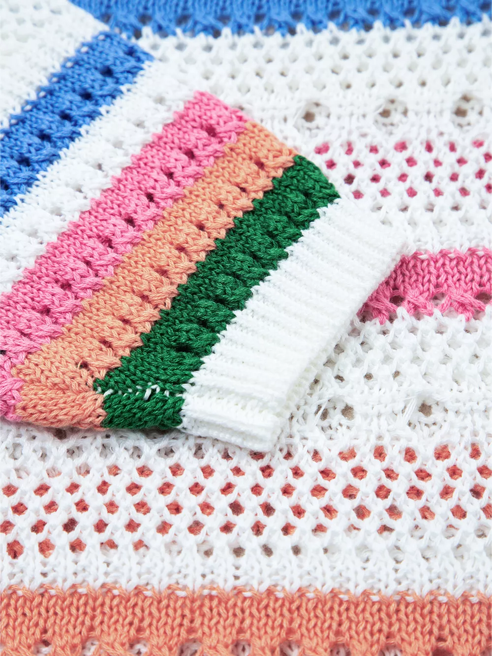 Color Block Striped Pointelle Knit Sweater, image 9