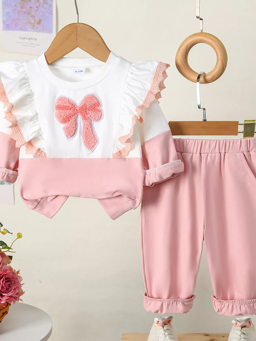 Children's Flower Long Sleeve Top and Pants Set, image 16