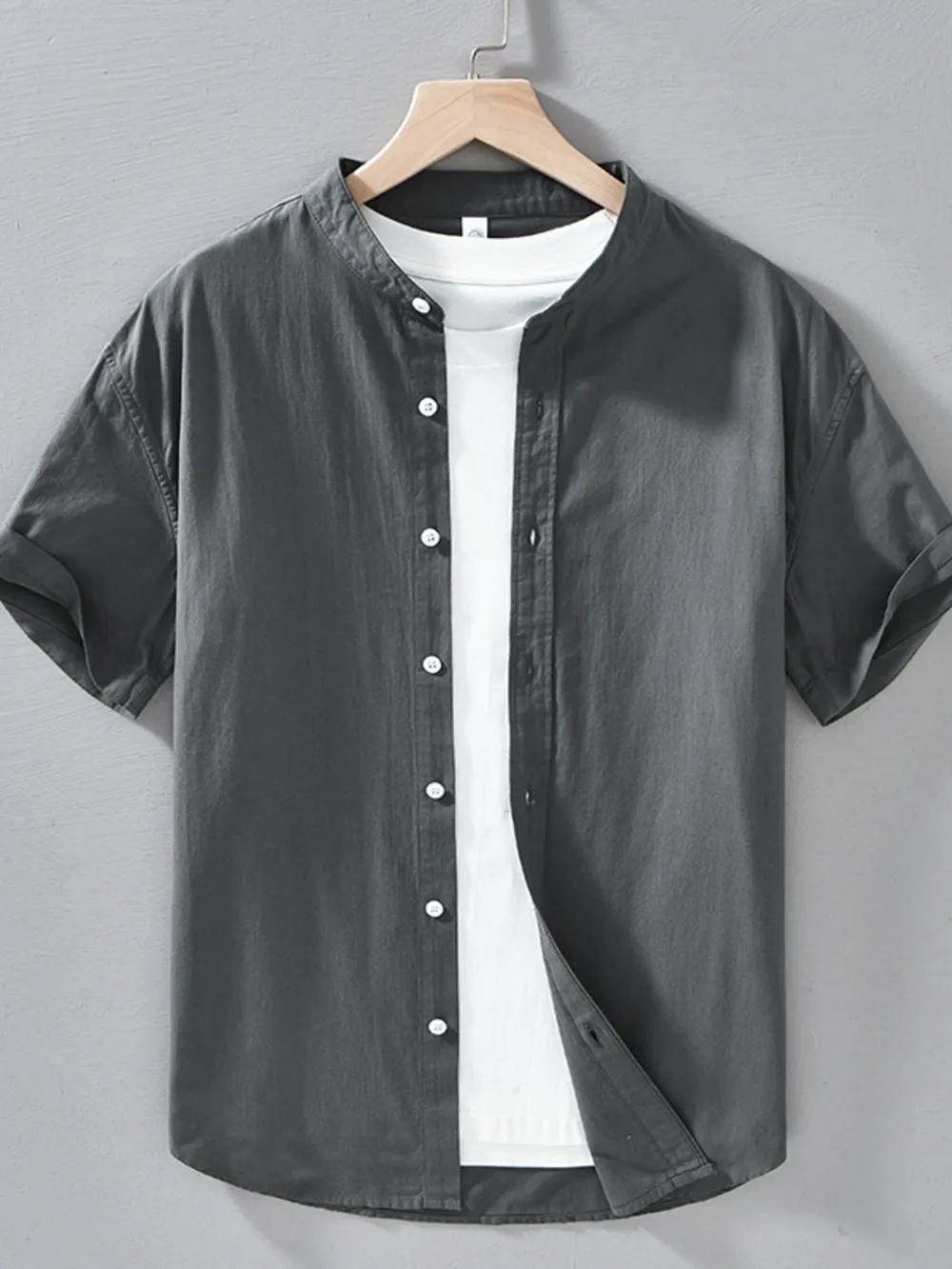 Men's Plus Size Button Up Short Sleeve Shirt, image 2