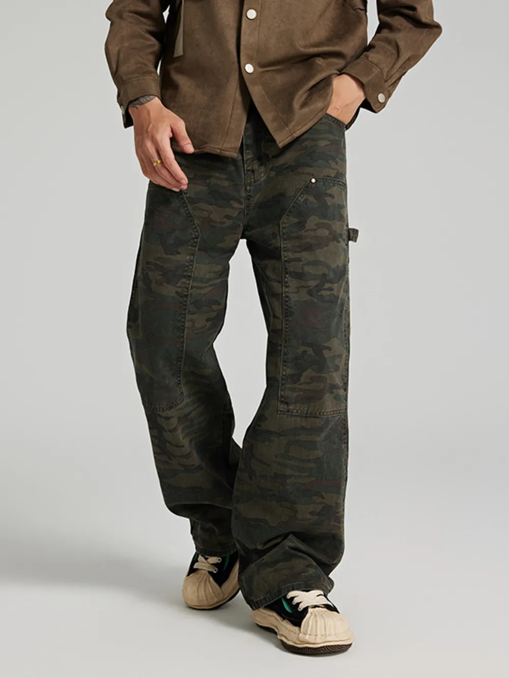 Men's Camouflage Washed Cargo Jeans, image 3