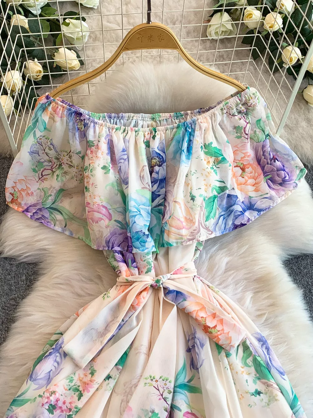 Floral Off-Shoulder A-Line Dress, image 17