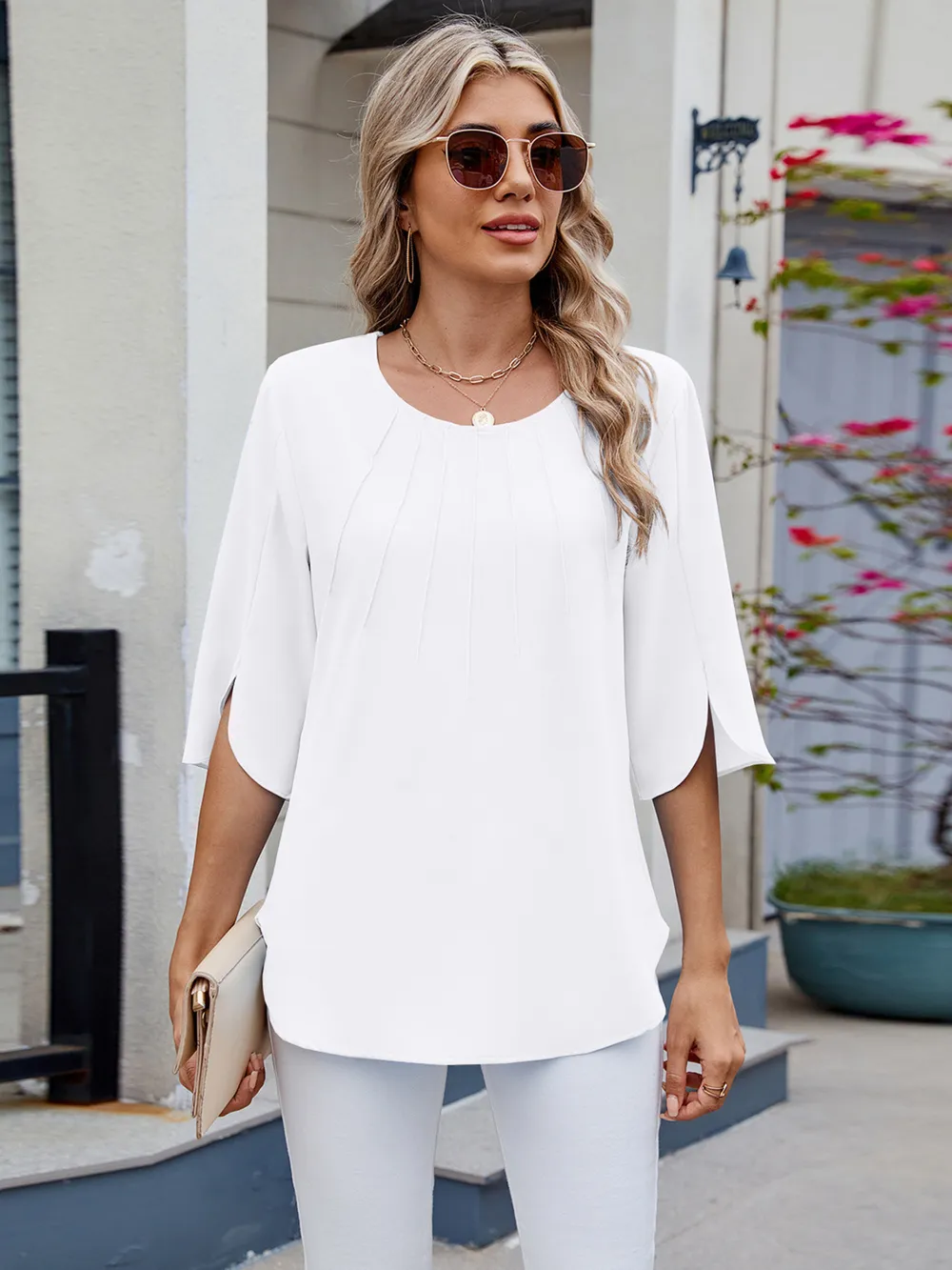 Round Neck Half Sleeve Blouse, image 22