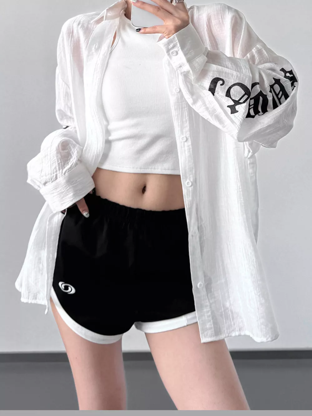 Button-Up Long Sleeve Oversized Shirt, image 2