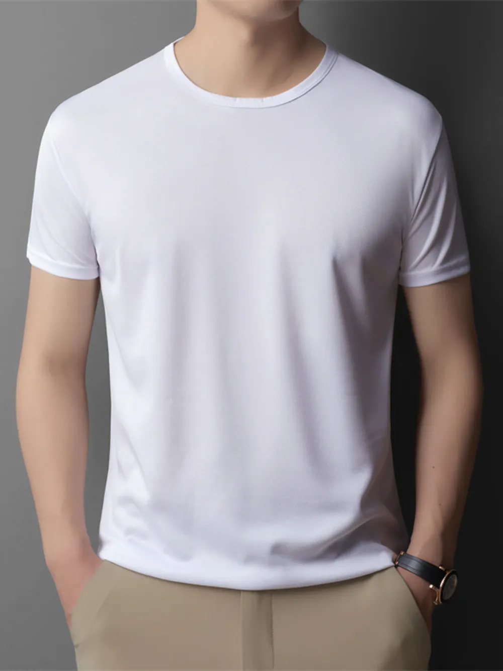 Men's Round Neck Short Sleeve T-Shirt, image 2