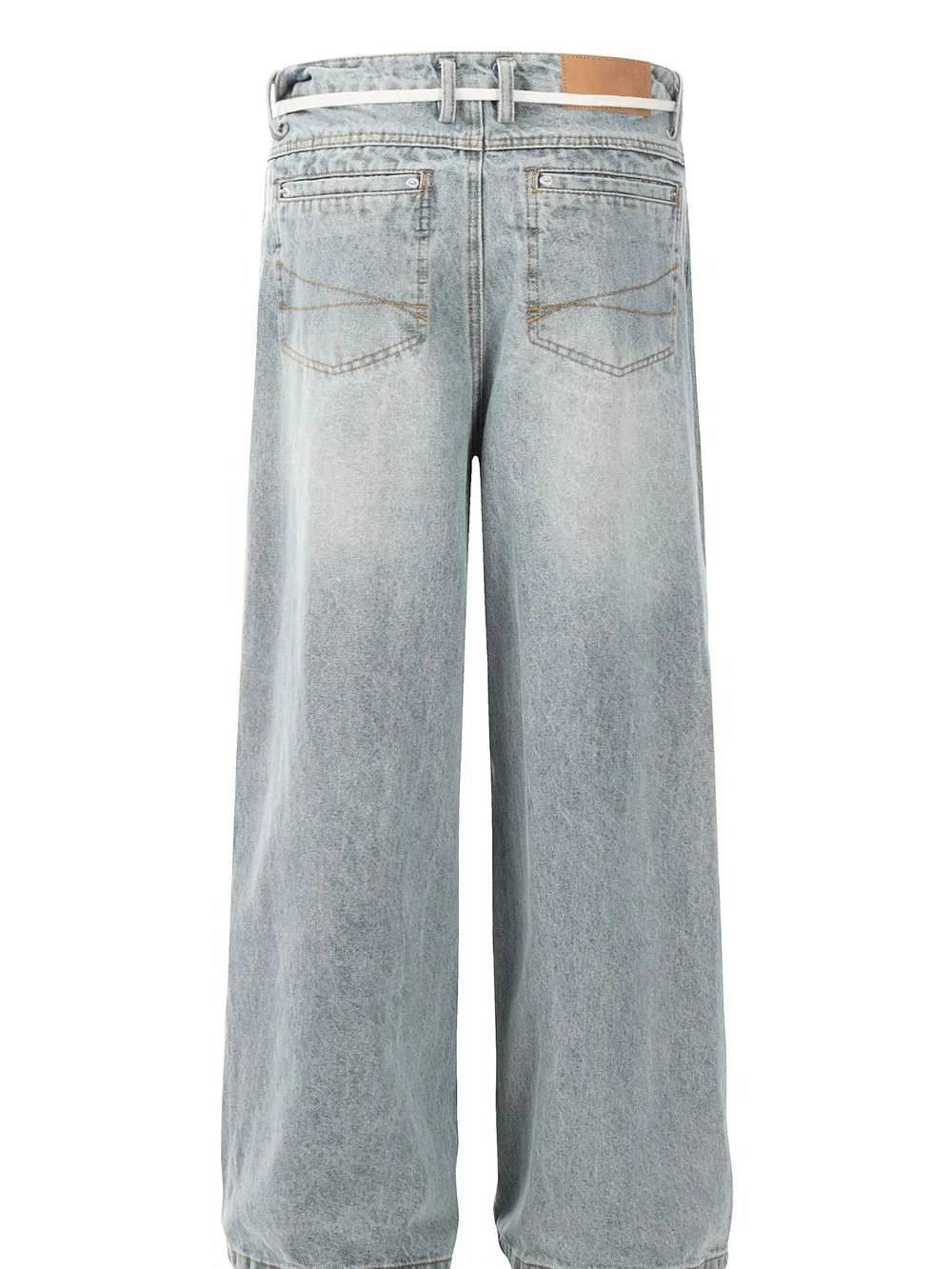Men's Washed Wide-Leg Jeans, image 3