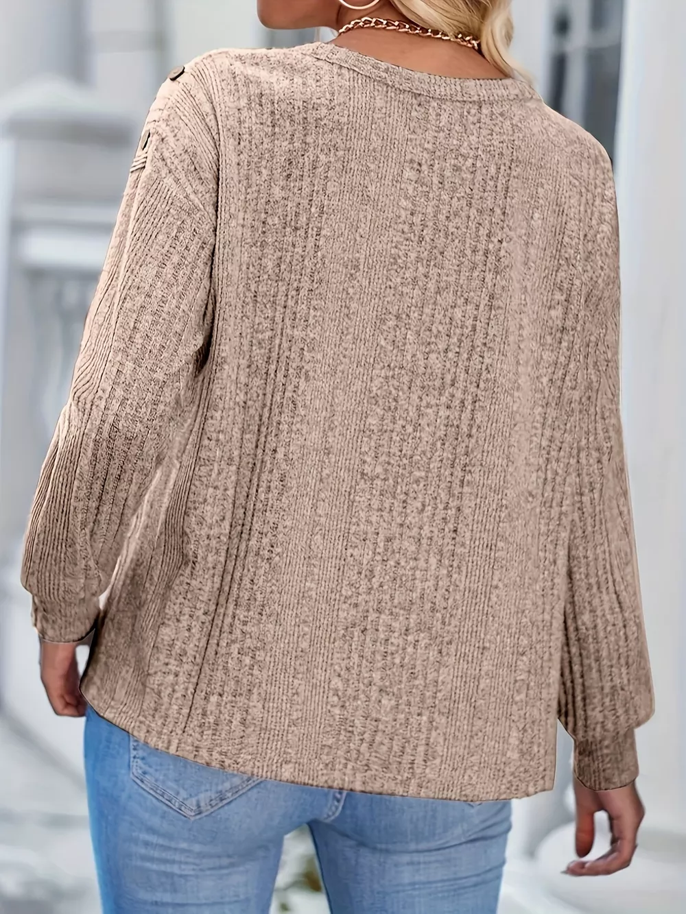 Boat Neck Ribbed Knit T-Shirt, image 10
