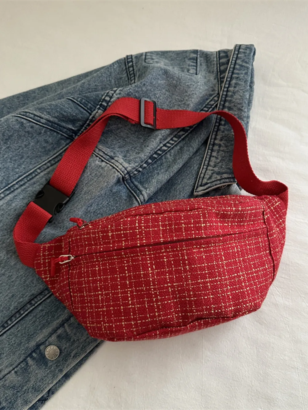 Plaid Pattern Crossbody Bag, image 6