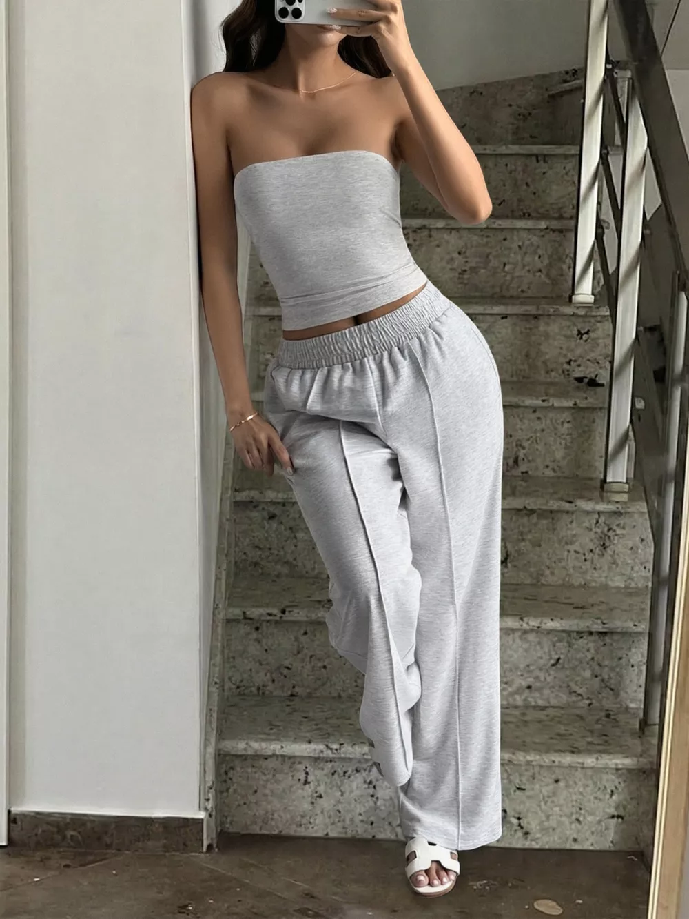 Tube Top and Wide Leg Pants Set, image 8