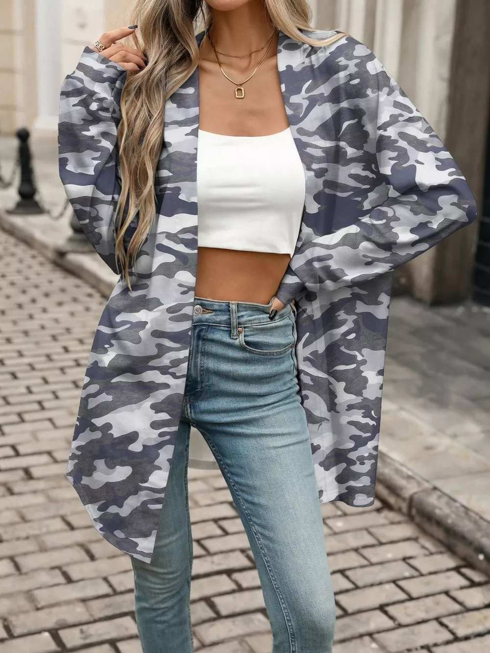 Printed Open Front Cardigan, image 20