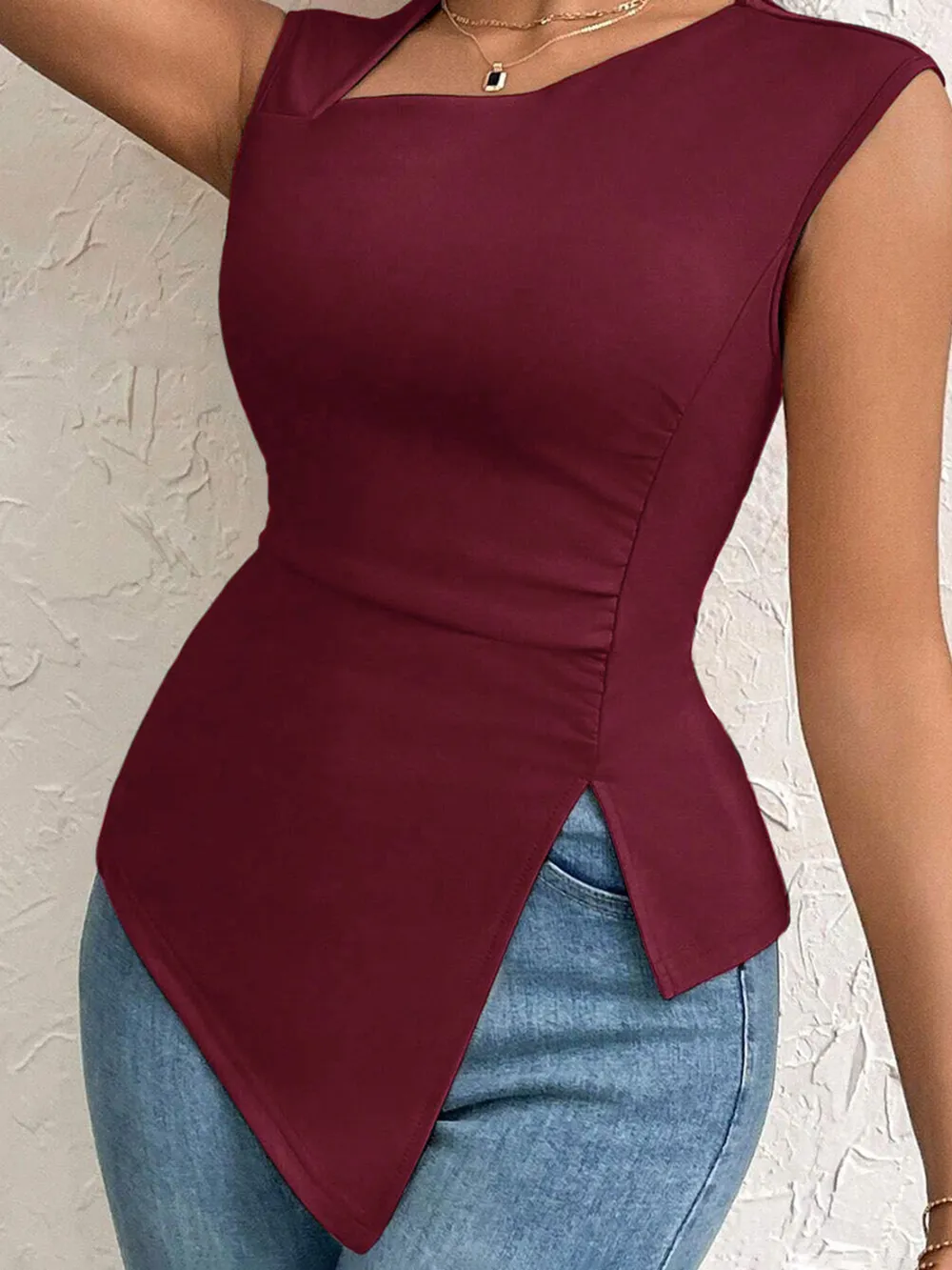 Slit Asymmetrical Tank Top, image 10
