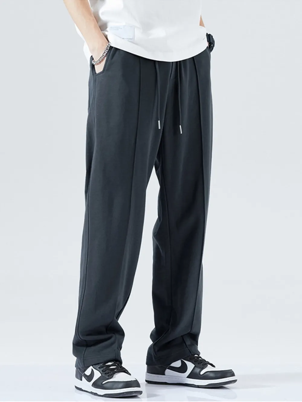 Men's Full Size Casual Drawstring Wide Leg Sweatpants Plus Size, image 5