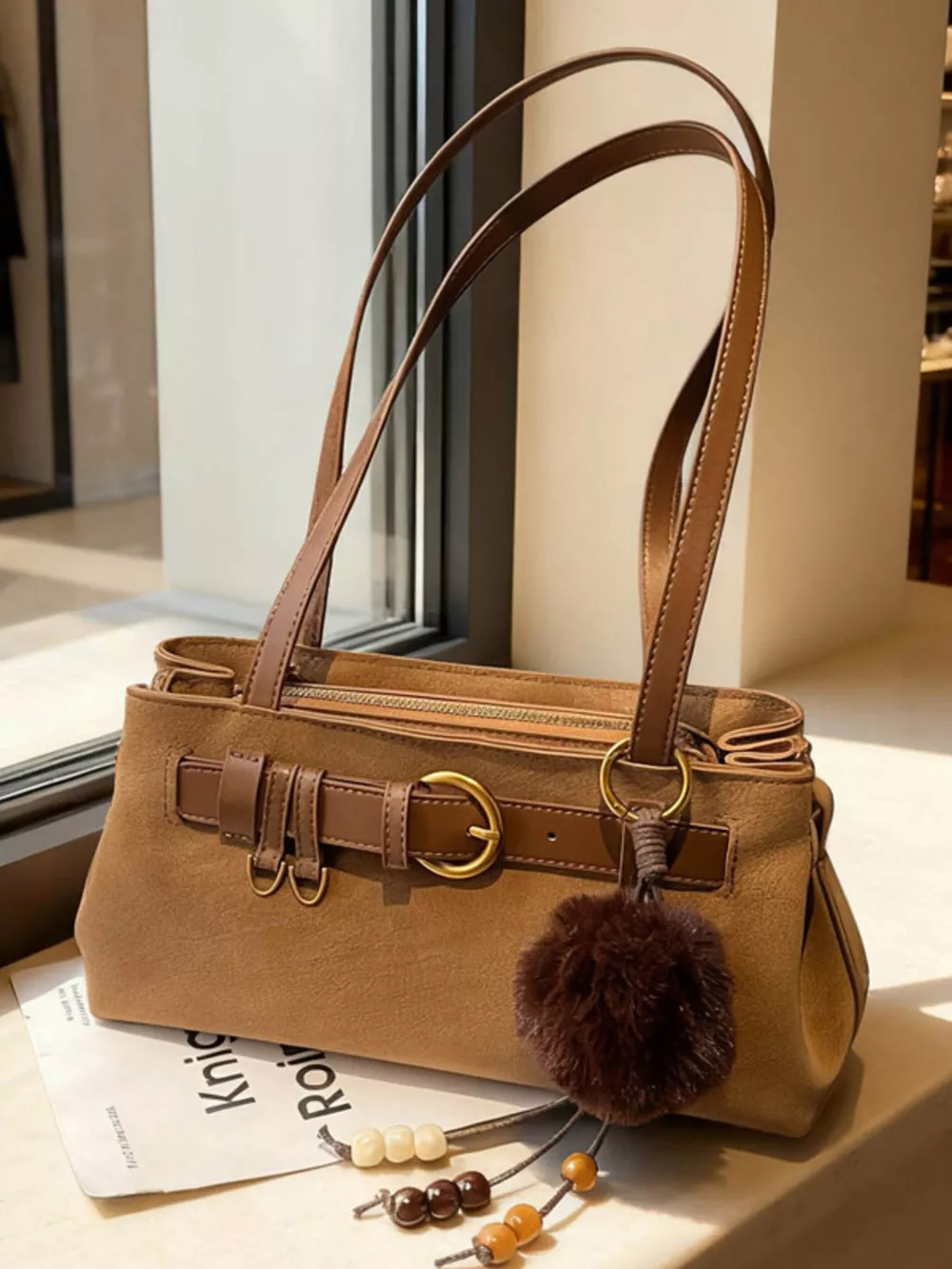 Buckle Decor Shoulder Bag, image 7
