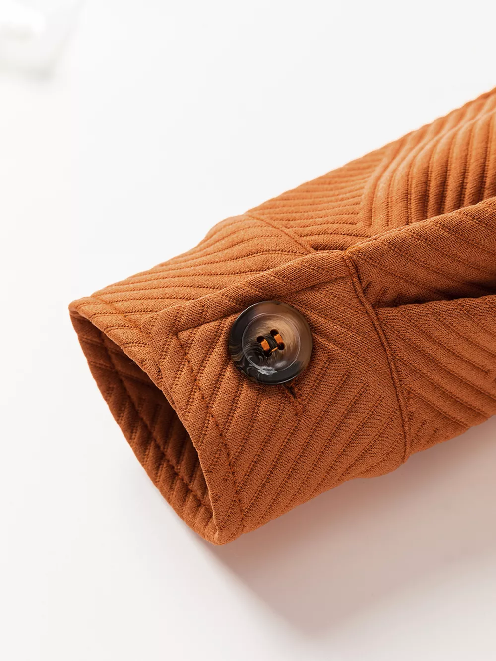 Textured Collared Drop Shoulder Buttoned Front Coat, image 6