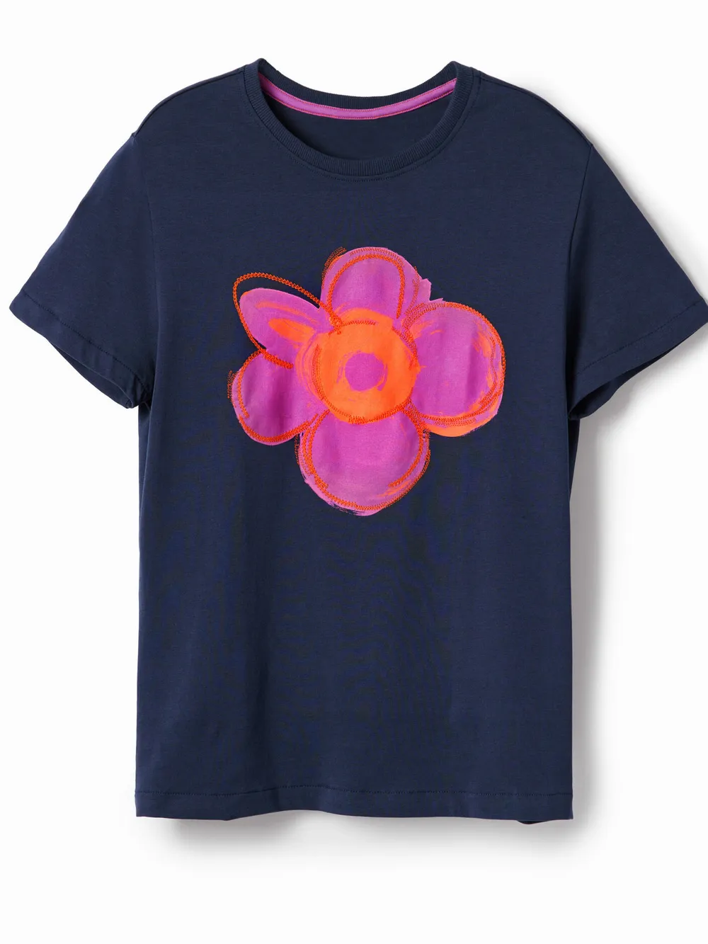 Flower Graphic Round Neck T-Shirt, image 11