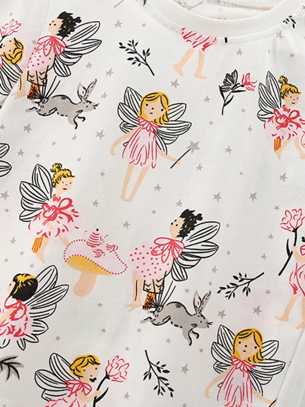 Children's Fairy Print Short Sleeve Tee and Shorts Set, image 4