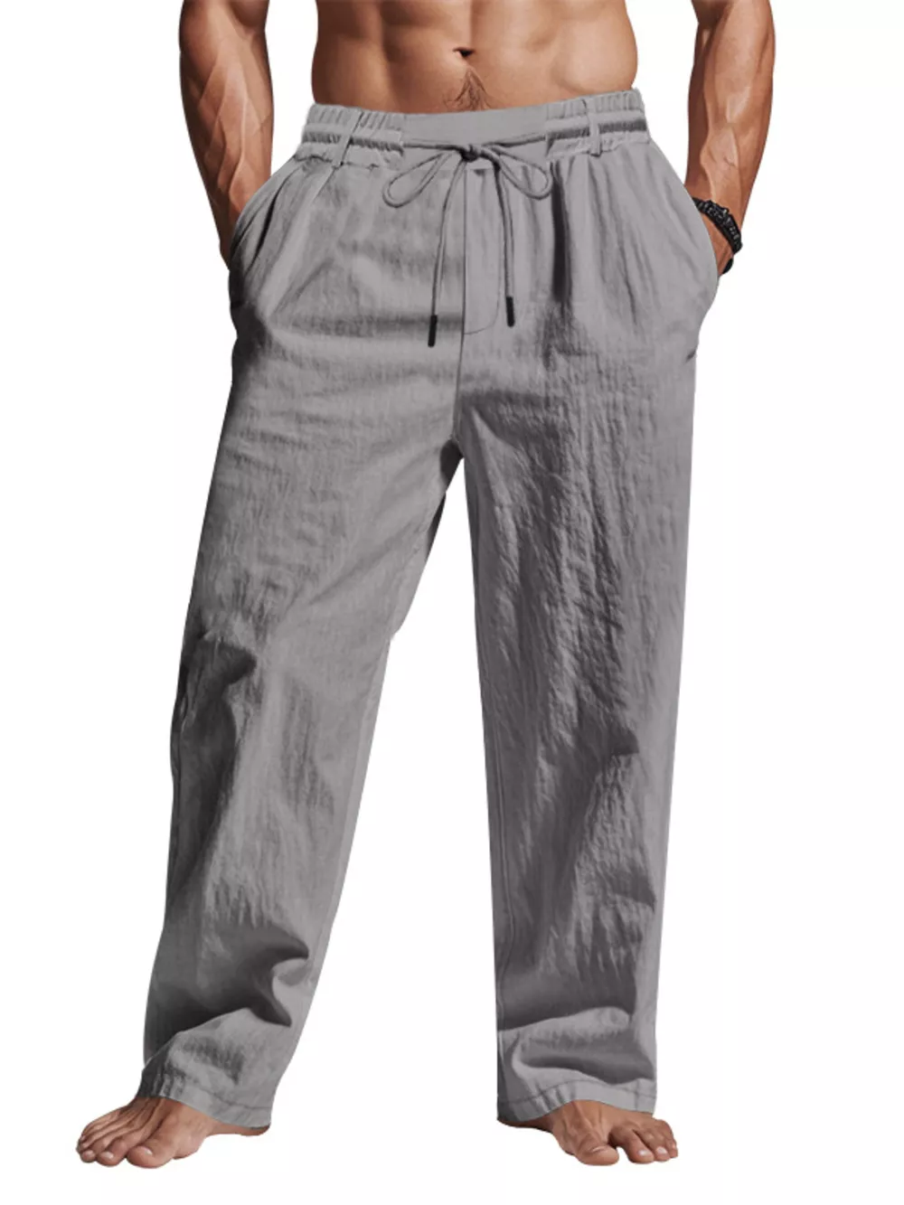 Men's Full Size Drawstring Elastic Waist Loose Fit Pants Plus Size, image 7